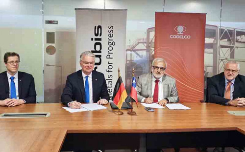 Codelco y Aurubis firman acuerdo para impulsar la innovación y sustentabilidad